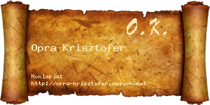 Opra Krisztofer névjegykártya
